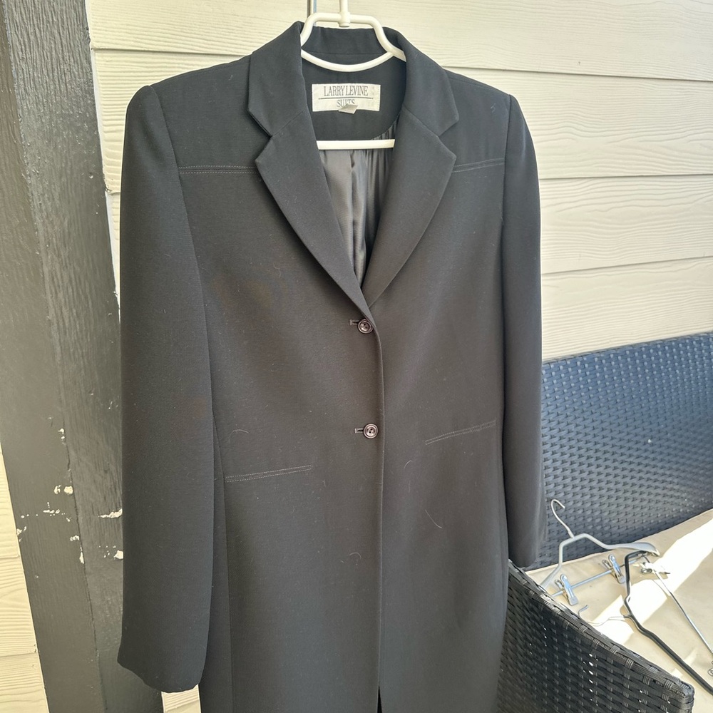 Larry Levine Women's Black Blazer Coat